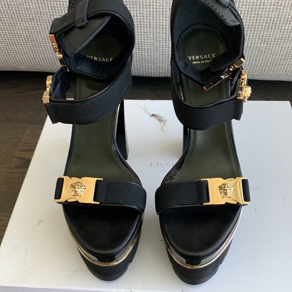 Versace Gold Medusa Head Platform Sandal 38 - Picture 8 of 8